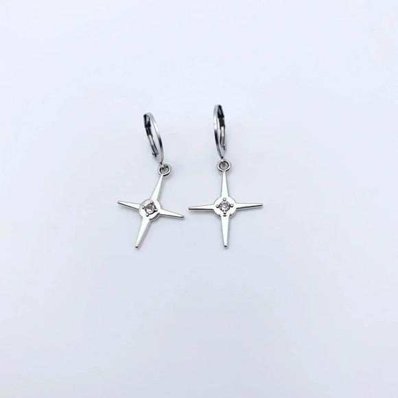 star Hoops Earrings - Picture 2 of 2